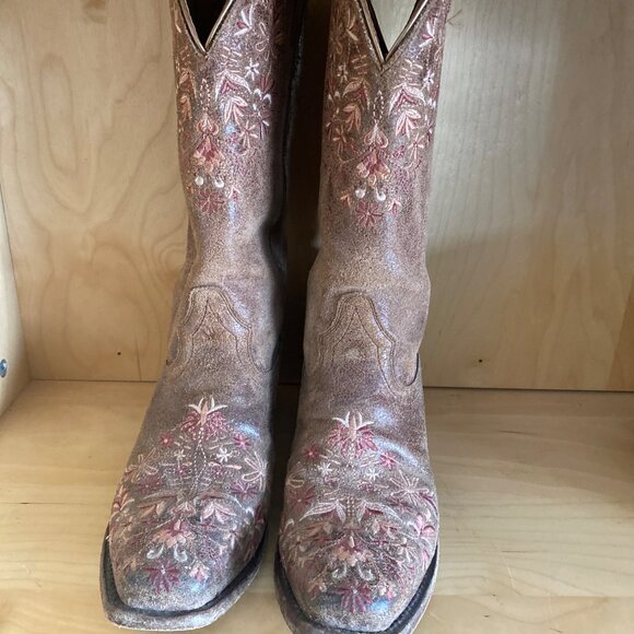 Ariat Ardent Western Boots – Terra Brown Floral Embroidery 10015332 Sz 9 USED - Picture 3 of 13